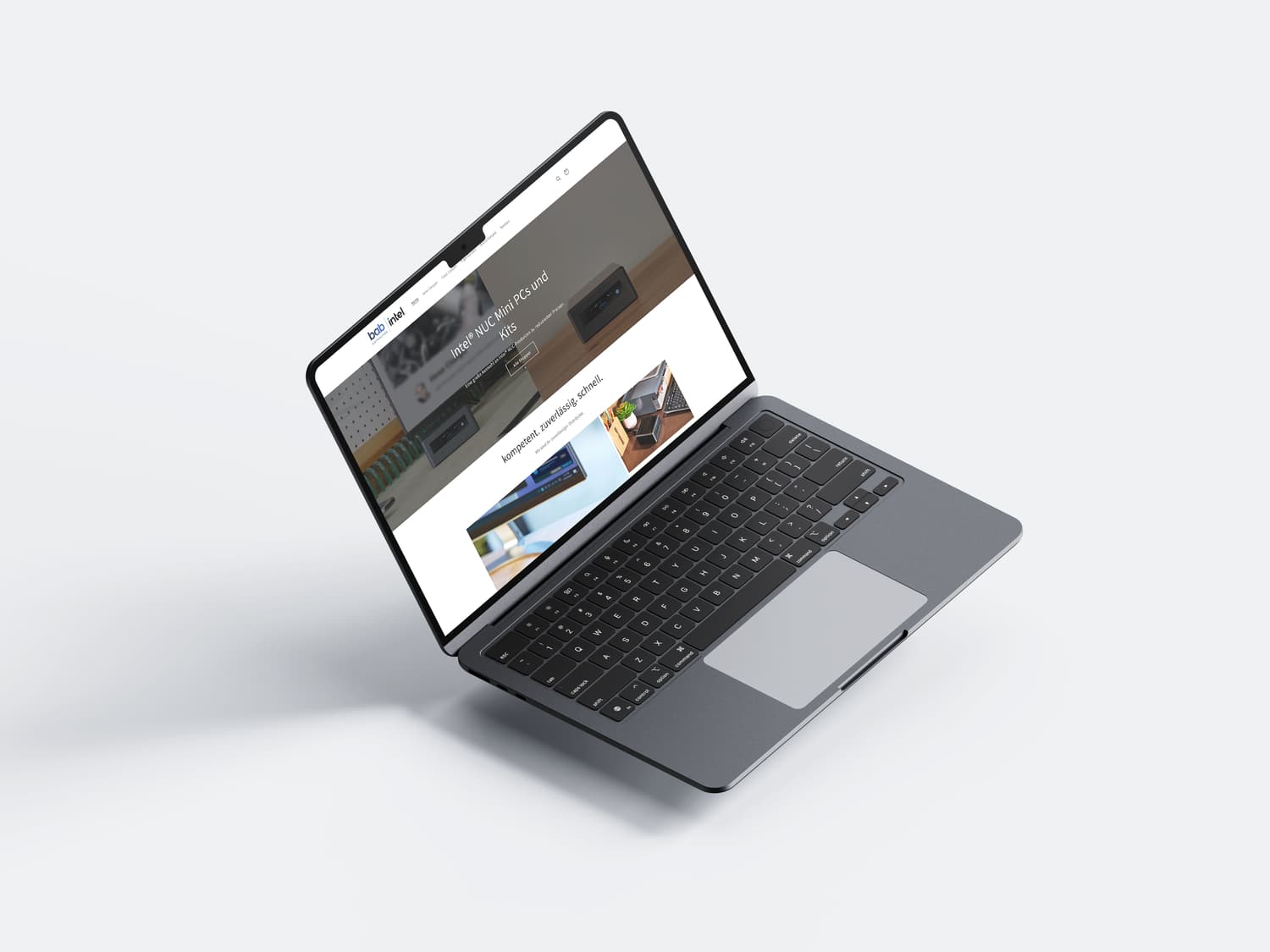 Boutique en ligne BAB Intel affichée sur un ordinateur portable