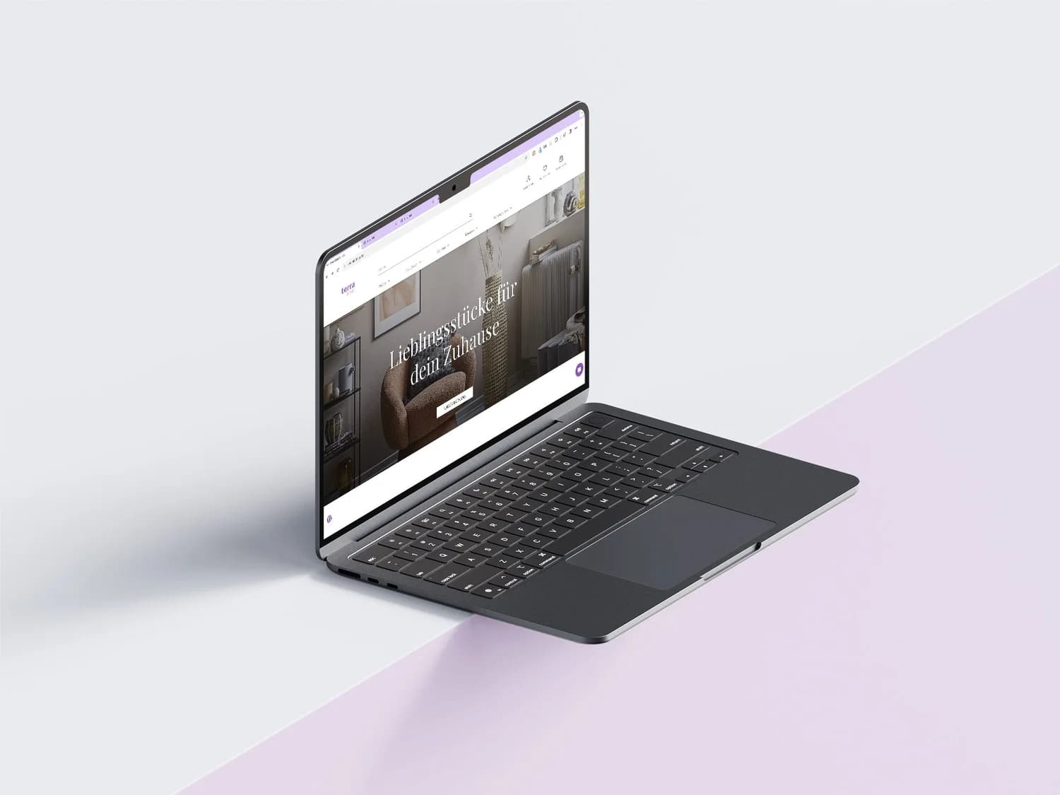 Site Terra Home affiché sur un ordinateur portable